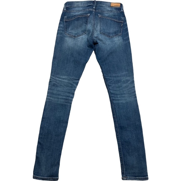 EXPRESS Mid Rise Legging Jeans Womens Sz 4R Med Wash Blue Stretch Denim Skinny - Picture 6 of 13